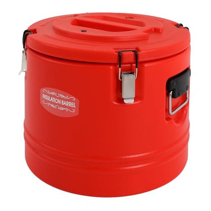 30L/7.9 Gal Insulated Soup Carrier, Stainless Steel Insulated Soup Container Bucket Hot & Cold Thermal Bucket with Lid Commercial Food Warmer for Parties Picnics Cafes Restaurants - color: Red, size: 30L/7.9 Gal