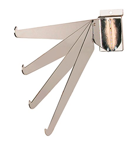 SSWBasics 12 in Adjustable Chrome Shelf Bracket for Slatwall - Pack of 3