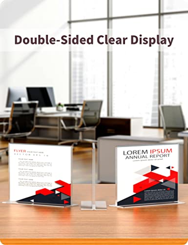 NIUBEE Acrylic Sign Holder 8.5 x 11 Horizontal T-Shape Flyer Stand 3 Pack - size: 8.5 x 11 Inches Horizontal