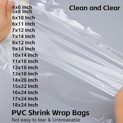 Heat Shrink Wrap Bags 100Pcs 24x28 Inches Professional Grade PVC Heat Shrink Wrap is Used to Store Wrap Embellished, Gift Baskets, Shoes, Jars, Industrial Grade Shrink Wrap Bags Transparent - size: 24x28 Inch