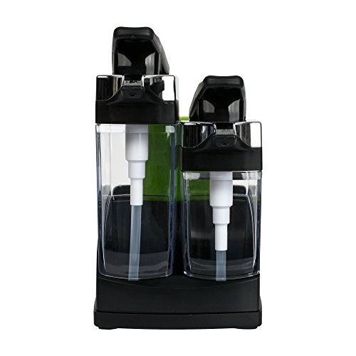 Casabella Sink Sider Duo Soap Dispensers with Sponge, Black and Chrome Plating - color: Black, size: Duo