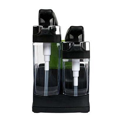 Casabella Sink Sider Duo Soap Dispensers with Sponge, Black and Chrome Plating - color: Black, size: Duo