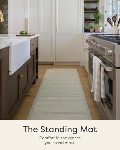 House of Noa Nama Standing Mat – Anti-Fatigue Cushioned Kitchen Mats for Floor | Ergonomic Bounce-Back Foam Kitchen Mats | Anti-Fatigue Mats for Kitchen & Standing | Devon Glacier | 22" x 72" - color: Glacier, size: 72"L x 22"W x 0.8"Th