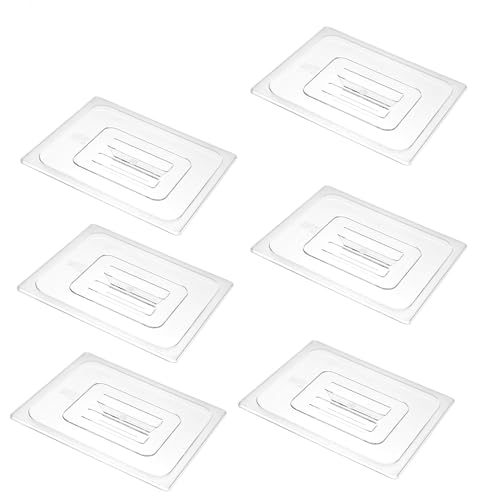 6-Pack Clear Polycarbonate Handled Lids for 1/4 Size NSF Food Pans - color: 1/4 Size, size: Handled Lids
