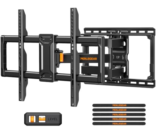 Perlegear Full Motion TV Wall Mount for 42–86 inch TVs up to 132 lbs - size: Fits 42-86" TVs / Max 16" Wood Stud