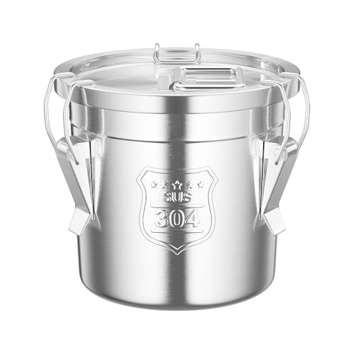 6L/1.59 Gal Stainless Steel Food Storage Container with Lid - size: 1.59 gal