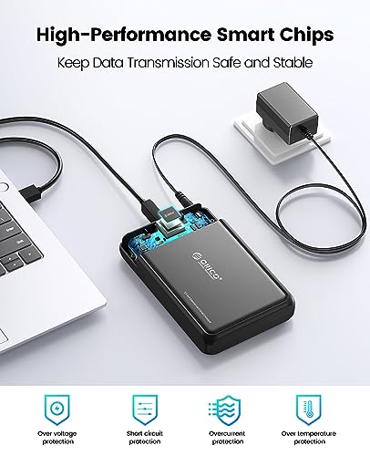 ORICO External Hard Drive Enclosure for 3.5 2.5 Inch SATA SSD HDD, up to 20TB Capacity, USB 3.2 Gen 1 High Transmission Speed, UASP and Trim Enabled, Compatible with WD Seagate Toshiba Samsung