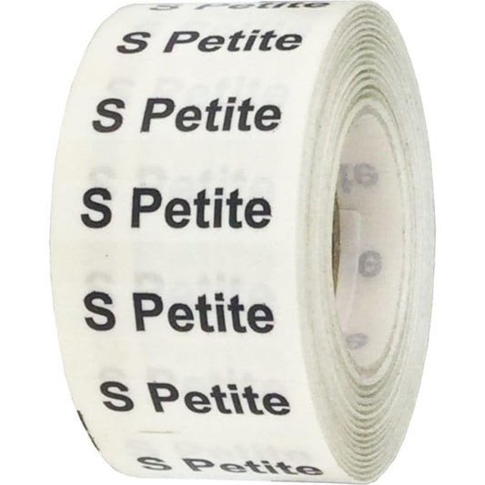 InStockLabels Petite Size Clothing Labels, Small, 1.25″ x 5″ Ultra Clear Strip Size Sticker Labels for Clothing Tags – Ideal for Retail, Boutique, and Thrift Stores - 125 Count