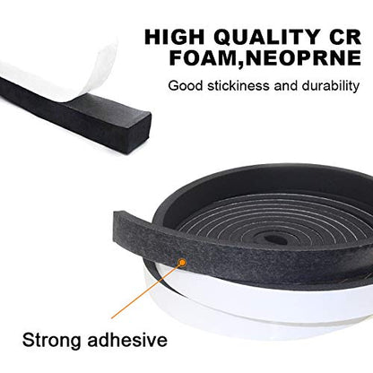 Foam Insulation Tape self Adhesive,Weather Stripping for Doors and Windows,Sound Proof soundproofing Door Seal,Weatherstrip,Pipe Cooling, Air Conditioning Seal Strip (W:1/2In xT: 1/2In XL: 13Ft) - size: 1/2 in x 1/2 in x 13 ft