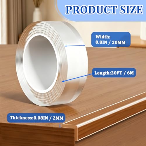0.8in x 20ft Corner Protector for Baby,Clear Edge Protector Strip - size: 0.8IN x 20FT