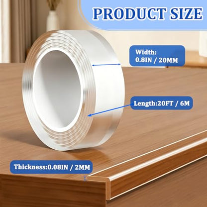 0.8in x 20ft Corner Protector for Baby,Clear Edge Protector Strip - size: 0.8IN x 20FT
