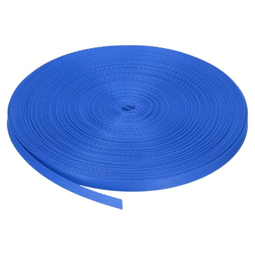 MECCANIXITY Flat Nylon Webbing Strap 3/8 Inch 50 Yards Blue - color: Blue, size: 3/8 Inch x 50 Yards