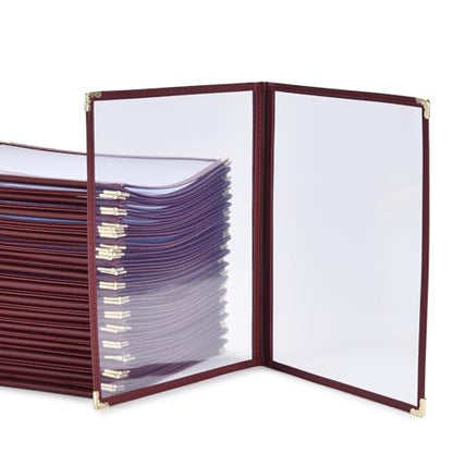 WeChef 30 Pack 8.5" x 11" Restaurant Menu Covers 2 Pages 4 Views PVC