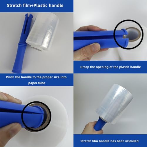 Stretch Wrap 5.11"×1000' Plastic Wrap Roll for Moving Shipping Wrap - size: 1ROLL