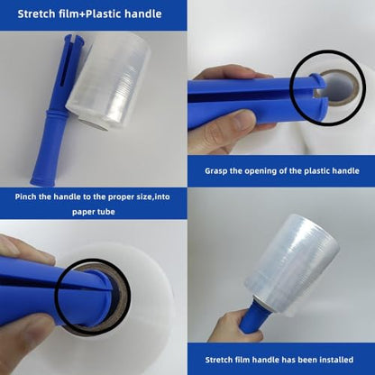 Stretch Wrap 5.11"×1000' Plastic Wrap Roll for Moving Shipping Wrap - size: 1ROLL