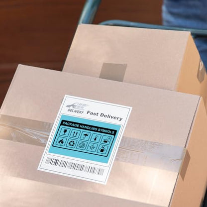Blue Thermal Labels 4 × 6 Inch Waterproof Vinyl Stickers 250 PCS - color: Blue