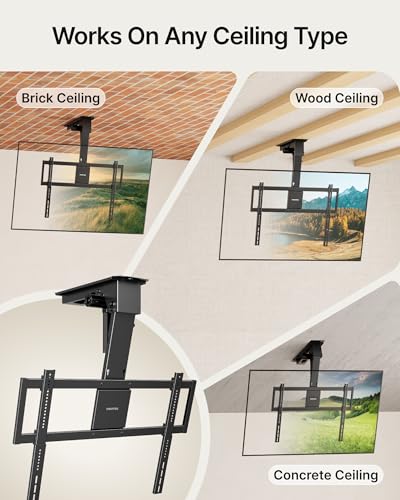 monTEK Motorized Ceiling TV Mount for 43-86 Inch TVs, Holds up to 121 lb - size: 43-86 Inch