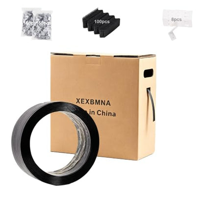 Banding Strapping Kit with 5/8" x1100 ft Polyester Band PET Strapping Roll - color: Black, size: B-PET-kit 5/8"x1100'（Not Included Tools）