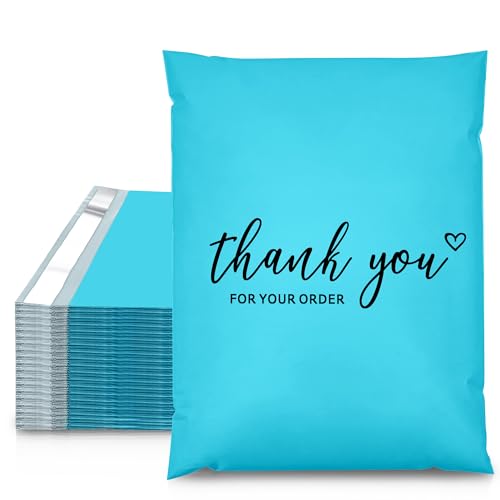 JinRuiKJ Thank You Poly Mailers 12x15.5 Inch, 50 PCS, Blue - color: Blue, size: 12*15.5inch 50pcs