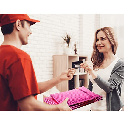 Outus 50 Pcs Bubble Mailers 3 Sizes, Bubble Shipping Envelopes, Rose Red - color: Rose Red
