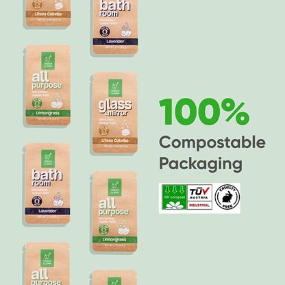 Green Llama Window and Glass Refill 3-Pack - Certified Compostable Packaging, Natural Cleaning Solution for Windows and Glass - Eco-Friendly and Sustainable - size: 3 Count (Pack of 1)