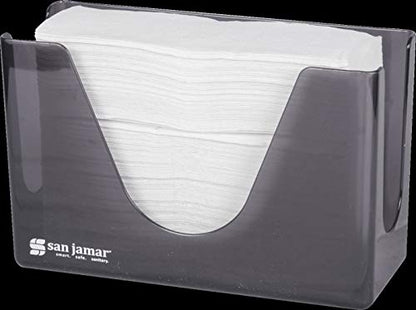San Jamar Countertop Paper Towel Dispener, Manual Dispensing for Bathroom and Kitchen, 7" x 11" x 4.38", Black Pearl