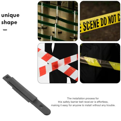 GARVALON 5 Pack Retractable Barrier Belt Receiver Rope Safety Barriers Receiver for Crowd Control Stanchions with Retractable Belts Accessory Easy Install with Screws 3.93 X 1.96 X 0.39 in