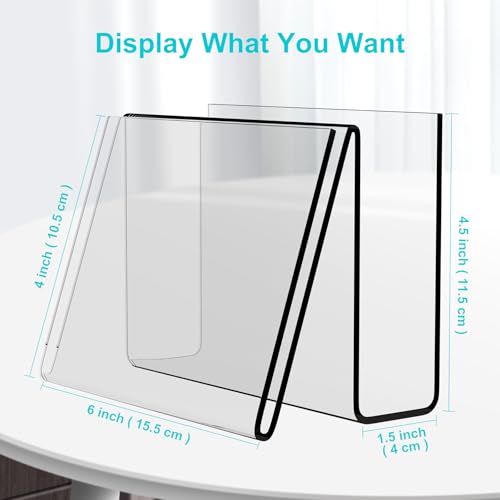 Boloyo Acrylic Vertical Postcard Display Holder,4 x 6 inch 1PC Clear Card Display Stand Easel Tablet Holder for Postcard Greeting Recipe Index Business Memory-Note Card, Artworks (Horizontal, 1PC) - color: Horizontal, size: 1PC