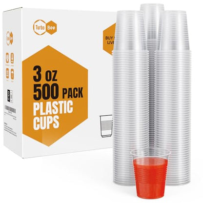 3oz Disposable Plastic Cups 500 Pack,Small Mouthwash Cups, Bulk Sample Tumblers for Home, School, Office, Parties, or Commercial Use - size: 3 Ounces