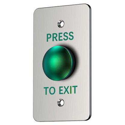 Push to Exit Button for Door Access Control Big Press Button Waterproof Stainless Steel Shell NO/COM Output - color: 4.5''x2.8''