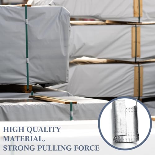 Blulu 2000 Pcs Packaging Strapping Open Serrated Seals for 1/2" Strap Width Polyester (PET) Banding Strapping Clips Heavy Duty Metal Buckle, Provide Increased Load Securement