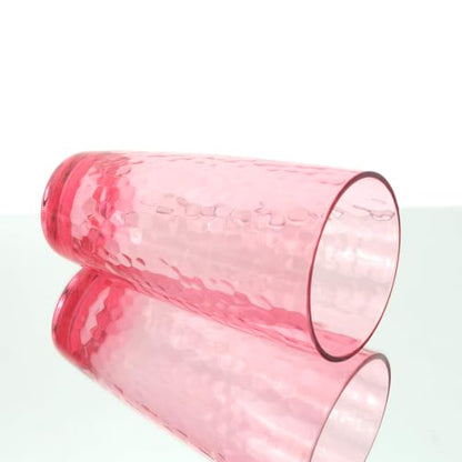 26-Ounce Plastic Tumblers (Set of 6), Reusable Plastic Mugs, BPA-Free Acrylic to Drink Mugs, Shatter Resistant, Textured Interior, Dishwasher Safe (Red, 26 Ounce) - color: Red, size: 26 Ounce