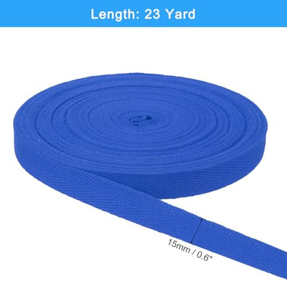 uxcell 23 Yards Cotton Twill Tape, 5/8-inch Herringbone Webbing Ribbon Bias Binding Tapes for Clothes Sewing, DIY Crafting (Bright Blue) - color: Bright Blue, size: 5/8-inch