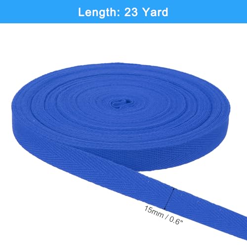 uxcell 23 Yards Cotton Twill Tape, 5/8-inch Herringbone Webbing Ribbon Bias Binding Tapes for Clothes Sewing, DIY Crafting (Bright Blue) - color: Bright Blue, size: 5/8-inch