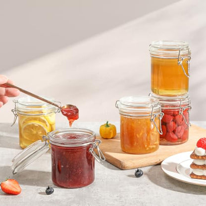 ComSaf Small Mason Glass Jars with Airtight Lids 8 oz 6 Pack Pantry - size: 8 fl oz x 6