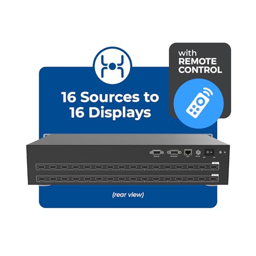 OREI 16x16 HDMI Matrix Switch – 4K@30Hz, EDID, RS-232, WebGUI, IR, HDCP 2.2 - size: 16X16 Matrix Switch