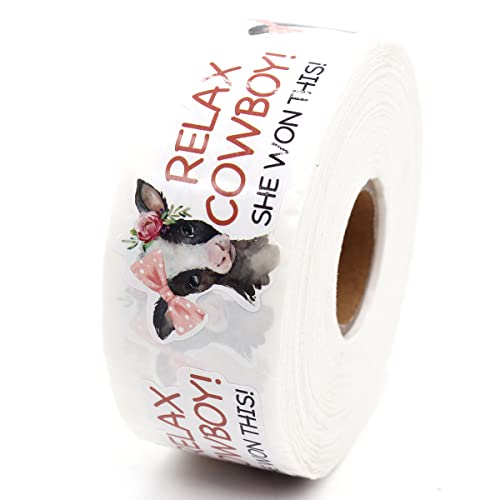 Wailozco Funny She Won This Stickers,Relax Cowboy She Won This Packaging Sticker for Mailing Envelopes Small Business Shipping Package 500 Labels Per Roll - color: Relax Cowboy