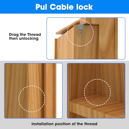 Pisman Pivot Door Hinges Heavy Duty, 360 Rotation for Secret Door - style: Pull Cable Style