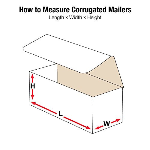 BOX USA White Mailer Boxes 6x2x2 50-Pk for Shipping & Packing