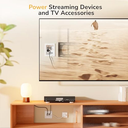 Mount-It! in-Wall TV Cable Management Kit with Recessed Power – Dual Outlet, USB-A and USB-C Ports, 9ft Cord, and Hand Saw – Easy, Safe Cable Management for Organized TV and Home Theater Setups - style: Dual Outlet + USB-A/USB-C – 9ft Cord