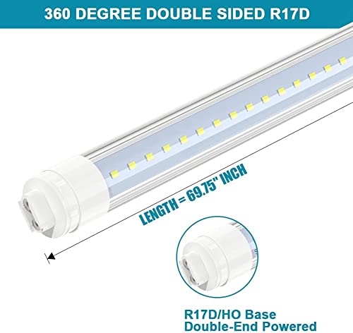 JESLED 360 Degree T8 T10 T12 6ft 42w LED Tubes, 4-Pack - size: 6 feet