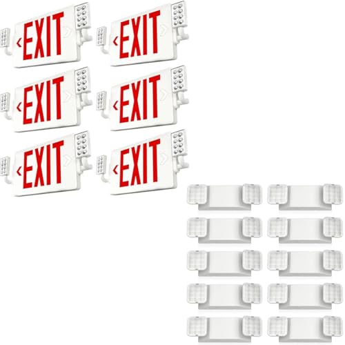 FREELICHT 6 Pack LED Double-Sided Exit Sign with Emergency Lights 10 Pack LED Emergency Lights for Business.