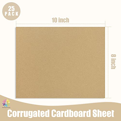 Mat Board Center 25 Pack 8x10 Corrugated Cardboard Sheets 1/8" Flat Pads - color: Brown, size: 8x10