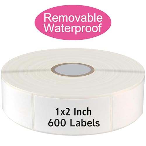 600 Blank Removable Freezer Labels with Perforation Line for Easy Distribution and Use. Waterproof and Oil-Resistant, Suitable for Food Containers, Jars, and Kitchen Organization.(1 "x 2") - size: 600 Pcs - 1 "x 2"