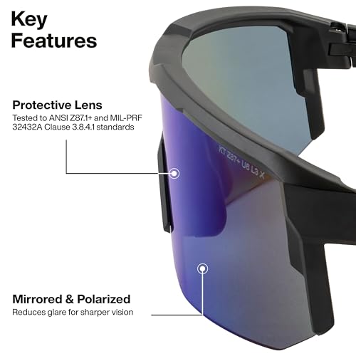 KLEIN TOOLS Blade Safety Glasses, ANSI Z87.1+, Anti-Fog/Scratch-Resistant,99.9% UV Protection, Class-1 Clarity Lens - color: Polarized Blue