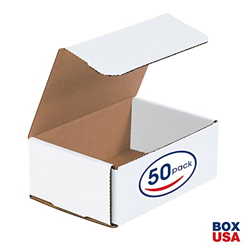 Box USA BMRX5X 6 1/2"L x 4 1/2"W x 2 1/2"H, White (Pack of 50) - size: (058) 6 1/2" x 4 1/2" x 2 1/2", 50-Pack