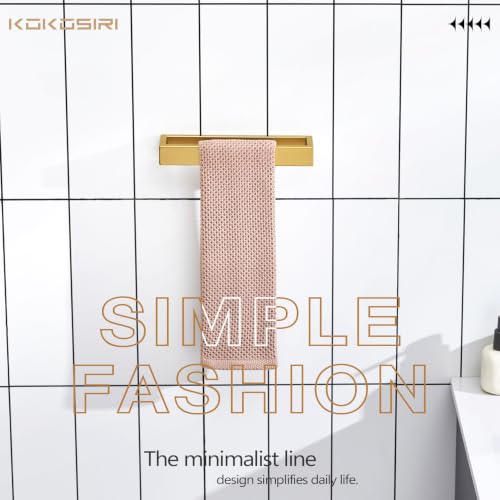 KOKOSIRI Towel Ring Brushed Gold Hand Towel Holder 9 Inch Kitchen Towel Hanger Rack Stainless Steel Bathroom Hardware Wall Mounted, 1 Pack B4008BG-L9 - color: Brushed Gold, size: 1 Pack