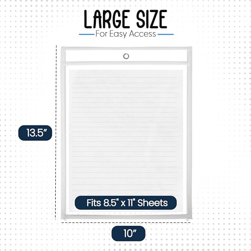 Essex Wares - 6 Pack, White Dry Erase Pockets, 10" Wide x 13.5" Tall - color: White