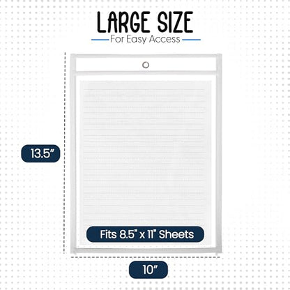 Essex Wares - 6 Pack, White Dry Erase Pockets, 10" Wide x 13.5" Tall - color: White