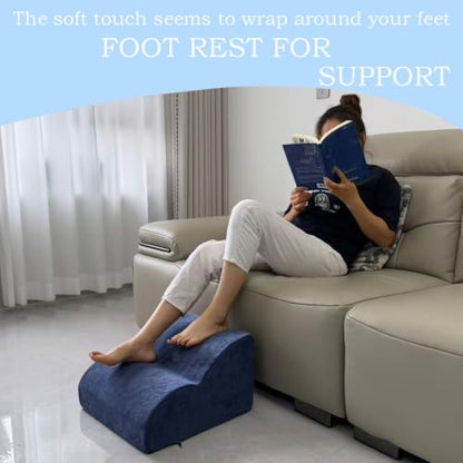 Foot Rest for Under Desk at Work.Multifunctional 3-Tier Foot Stool - color: Dark Blue
